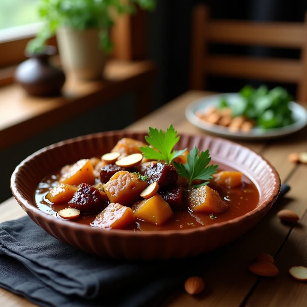 Estofado de Seitan con Ciruelas y Especias Bereberes: Receta Vegana y Alta en Proteína en Thermomix