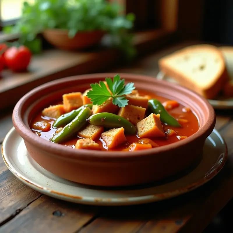 Estofado de Seitan y Pimientos del Padrón: Receta Española Alta en Proteína en Thermomix