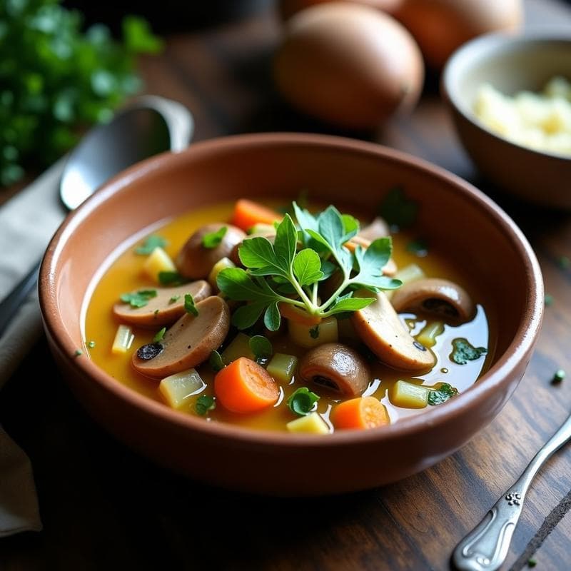 Estofado de Setas Shitake y Berros con Vino Blanco: Receta en Olla Lenta Vegana