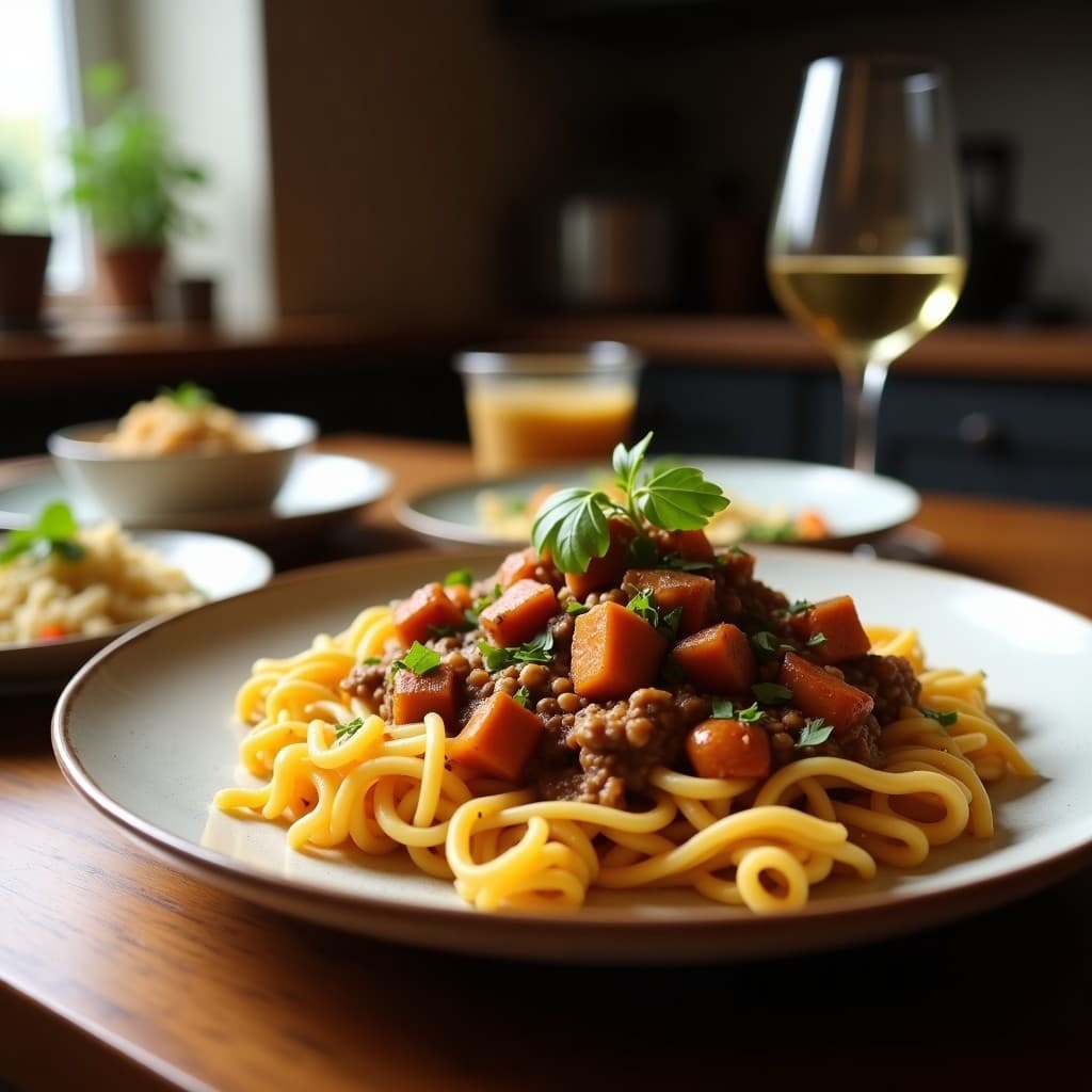 Estofado de Tempeh y Champiñones con Salsa de Soja y Jengibre: Receta Indonesa en Olla Exprés