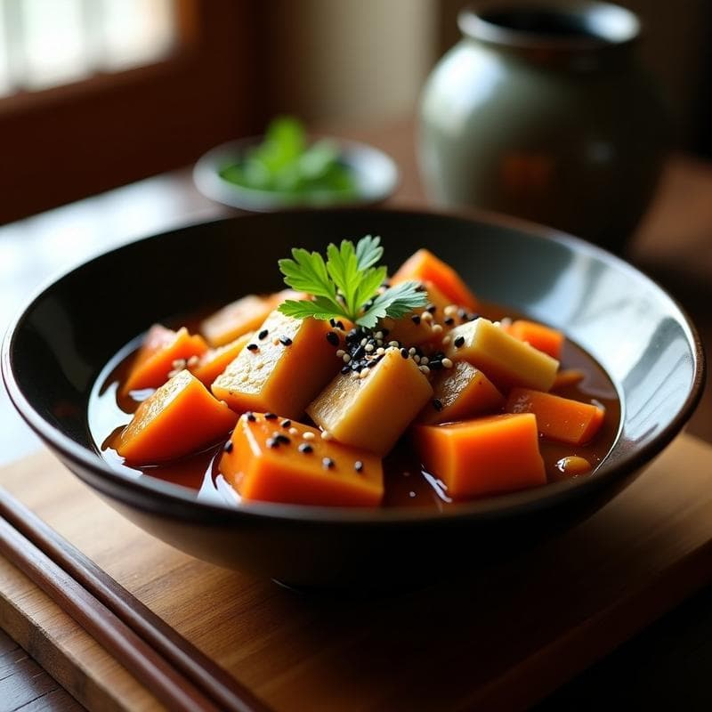 Estofado de Teriyaki de Seitan con Bambú y Zanahoria: Receta Vegana en Olla Lenta