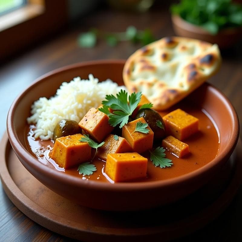 Estofado de Tofu y Berenjena en Salsa de Tamarindo: Receta India Vegana y Picante