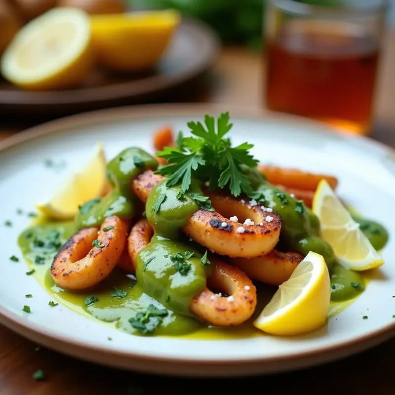 Etchas Auriculares a la Plancha con Mojo Verde: Tapa Canaria con Toque Picante