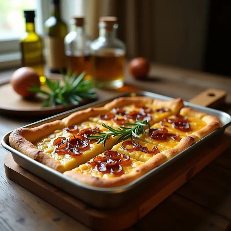 Fainá de Harina de Garbanzo y Cebolla Caramelizada: Receta Italiana de Liguria Sin Gluten