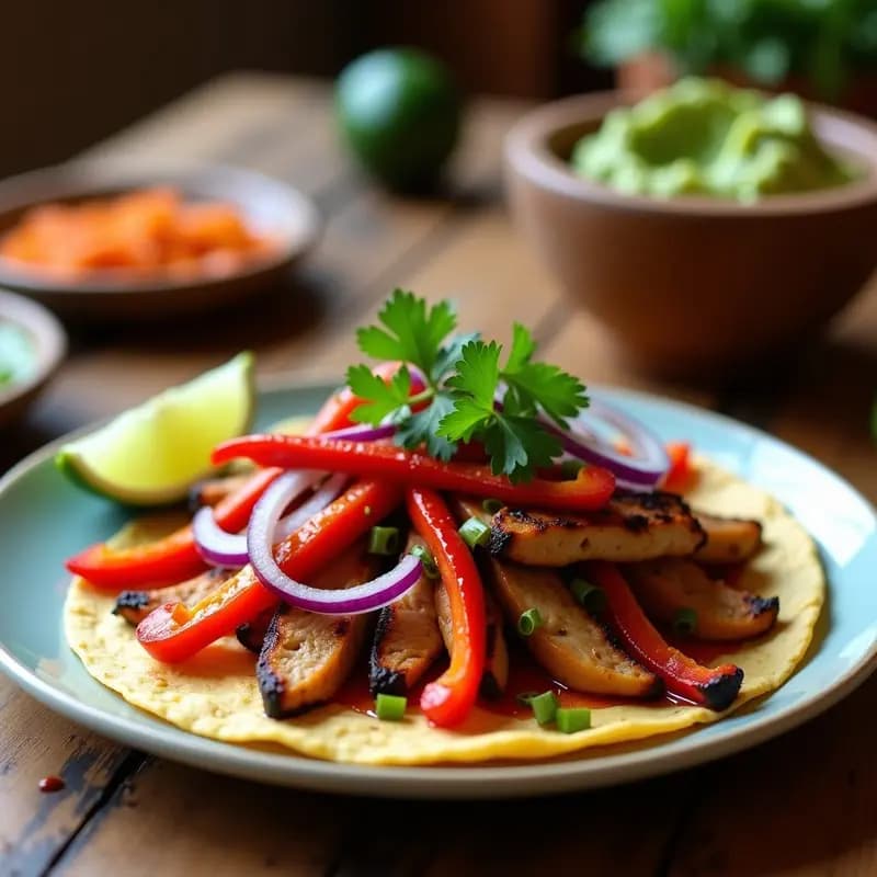 Fajitas de Pavo con Pimientos Rojos y Guacamole: Receta Mexicana Baja en Calorías