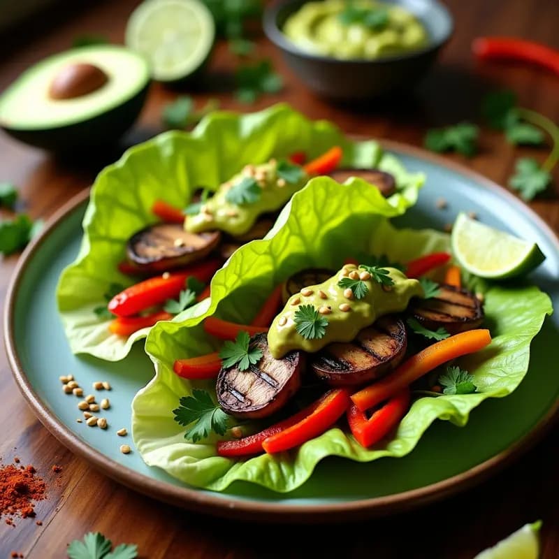 Fajitas de Portobello y Pimientos con Guacamole: Receta Mexicana Keto y Sin Harina
