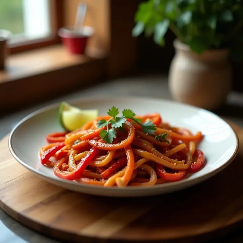 Fajitas de since vegetal y pimientos: Receta Tex-Mex Vegana en Sartén