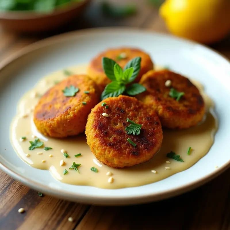 Falafel Dorado en Airfryer con Salsa de Limón y Hierbabuena: Receta de Oriente Medio Sin Harina