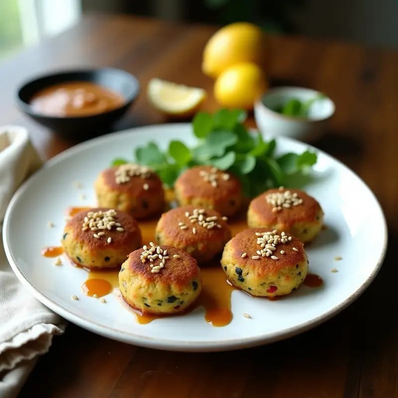 Falafel de Alcachofas al Horno: Receta Libanesa Sin Garbanzos con Salsa de Ajo Negro