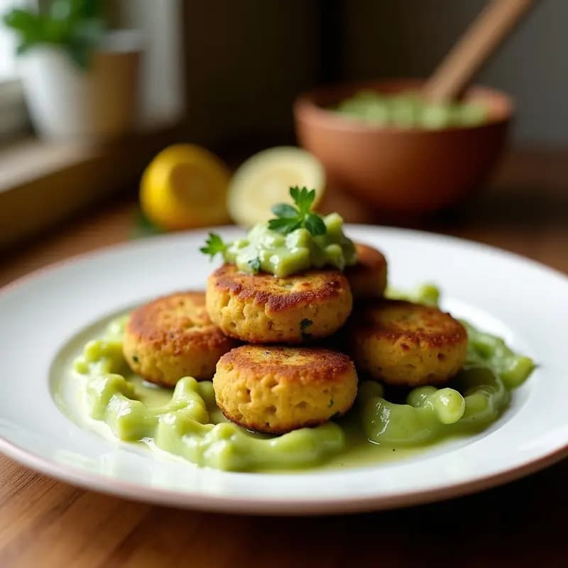 Falafel de Alubias Blancas y Hierbas con Salsa de Limón: Aperitivo Mediterráneo Sin Harina