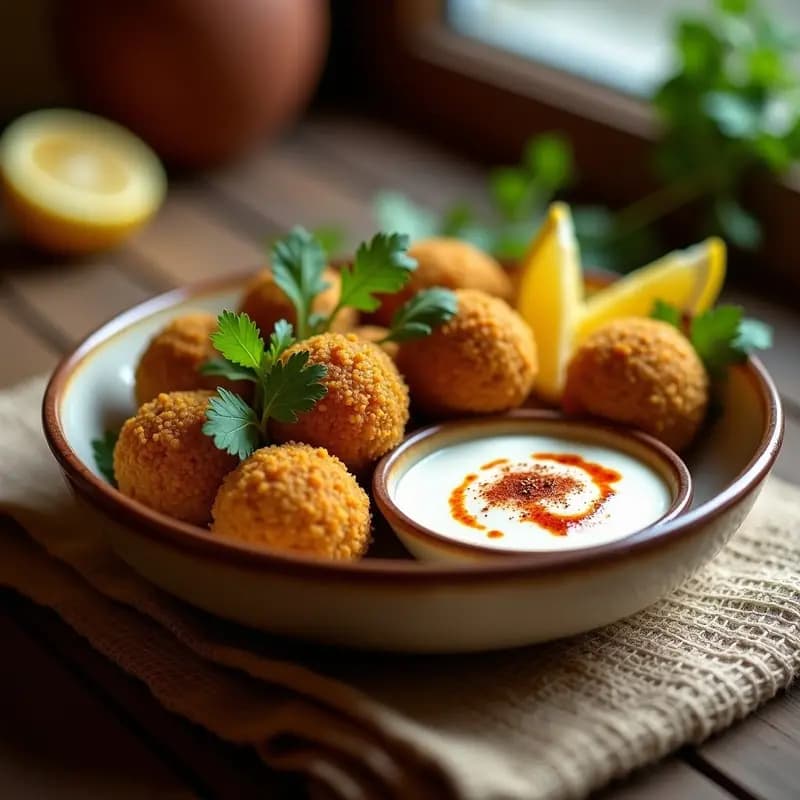 Falafel de Alubias Blancas con Salsa de Yogur y Pimentón: Aperitivo Medio Oriental Sin Gluten