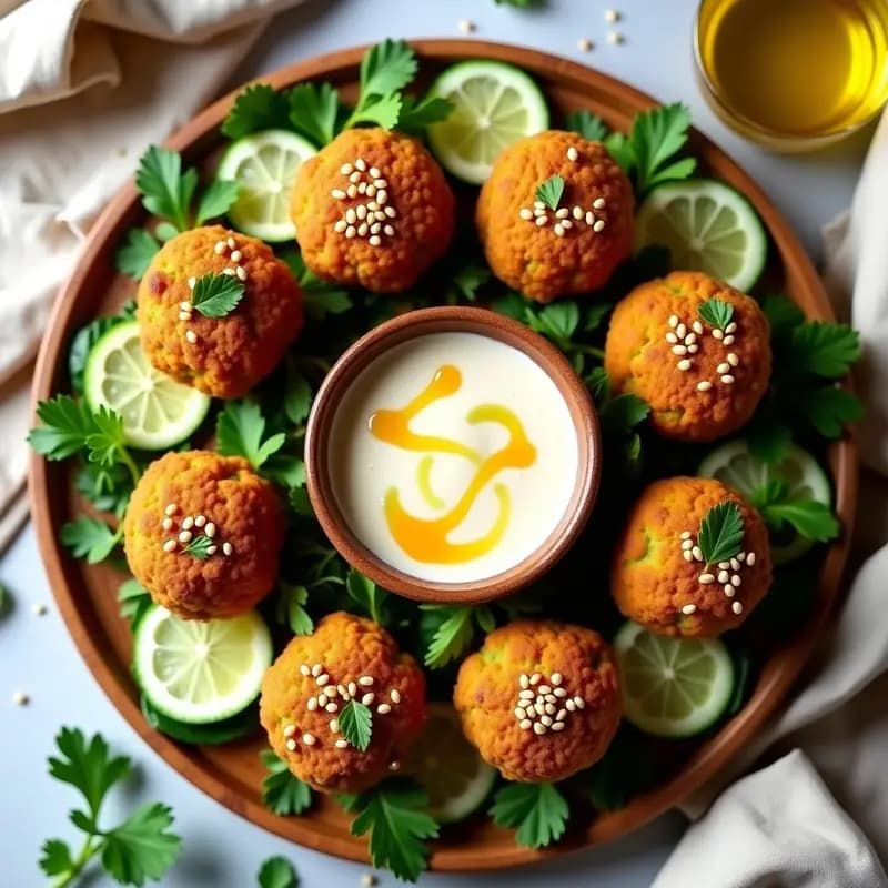 Falafel de Alubias Blancas con Tahini de Limón: Receta Árabe Crujiente en Thermomix