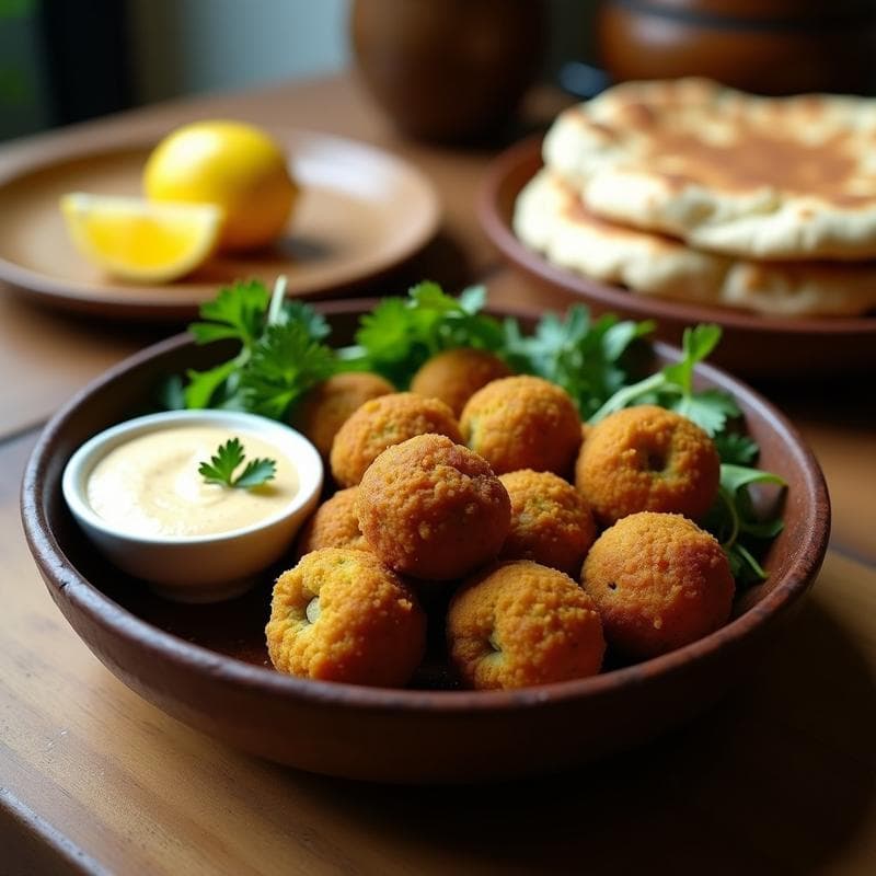 Falafel de Berenjena y Garbanzos con Salsa de Tahini y Limón: Receta en Olla Lenta Sin Freír