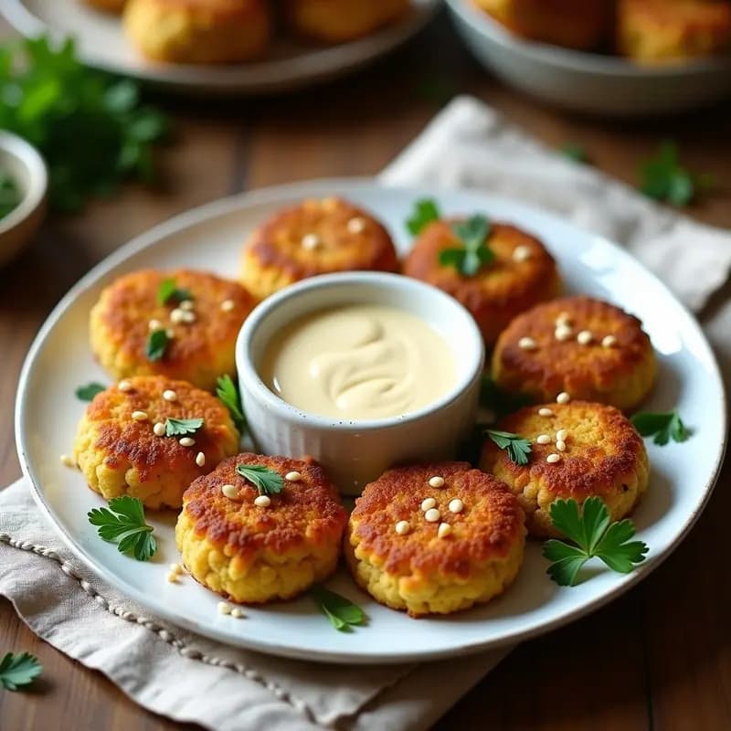 Falafel de Coliflor al Horno con Tahini de Ajo: Receta Libanesa Keto