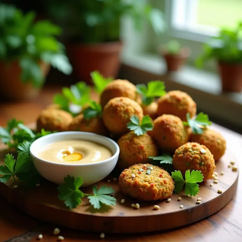 Falafel Crudo de Garbanzos y Hierbas: Receta Vegana en Deshidratador con Tahini