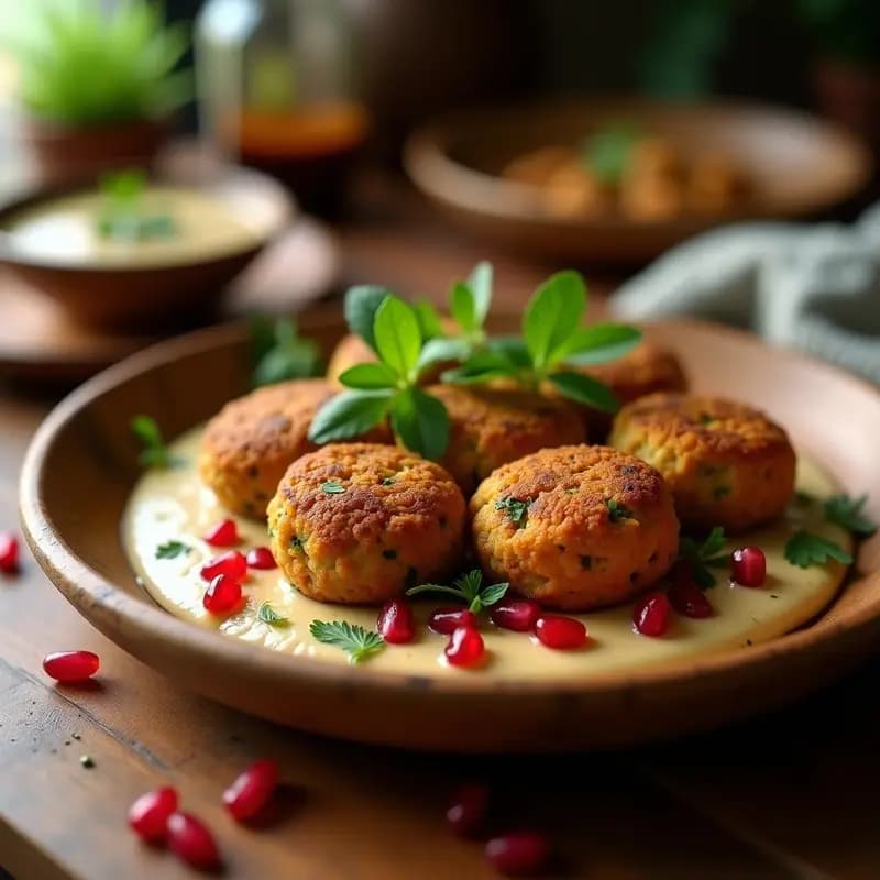 Falafel Crujiente de Garbanzo y Hierbas con Salsa de Tahini: Receta Libanesa en Airfryer