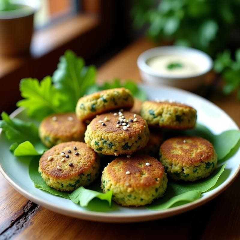 Falafel de Espinacas y Cilantro: Receta en Airfryer Crujiente y Sin Harina de Garbanzo