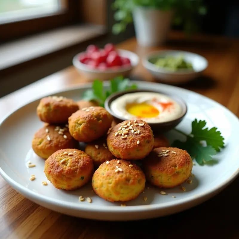 Falafel de Garbanzo al Horno: Entrante Árabe Crujiente y Vegano
