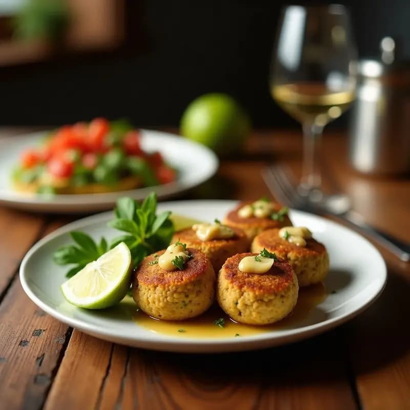 Falafel de Garbanzo Negro con Salsa de Tahini y Granados: Receta Libanes en Airfryer