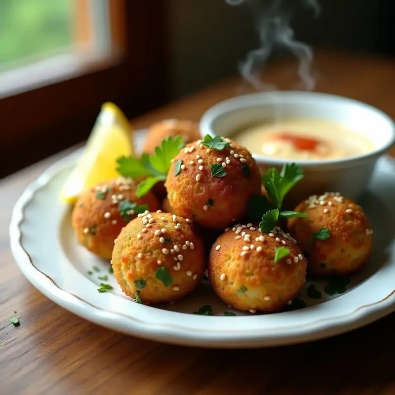 Falafel de Garbanzos y cilantro: Aperitivo Étnico Crujiente en Airfryer y Sin Gluten