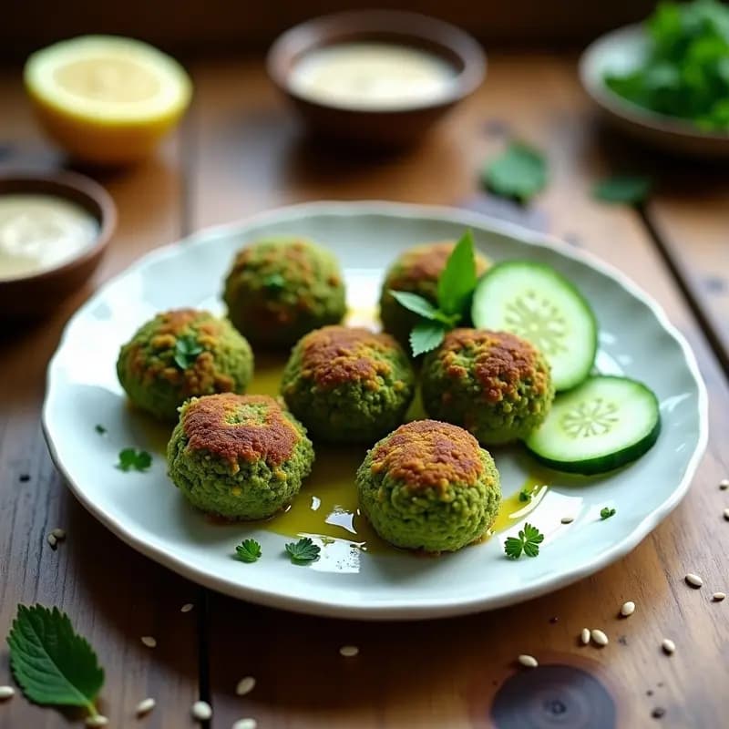 Falafel de Garbanzos y Espirulina en Airfryer: Aperitivo Mediooriental Keto y Alto en Proteína