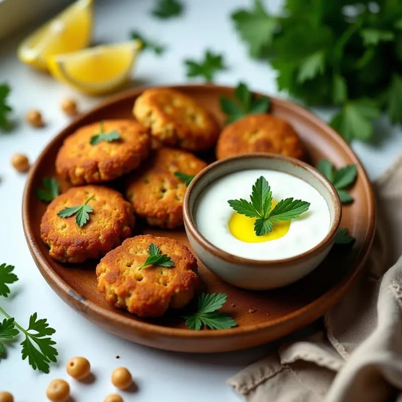 Falafel de Garbanzos al Horno con Dip de Yogur y Menta: Receta Libanesa en Airfryer