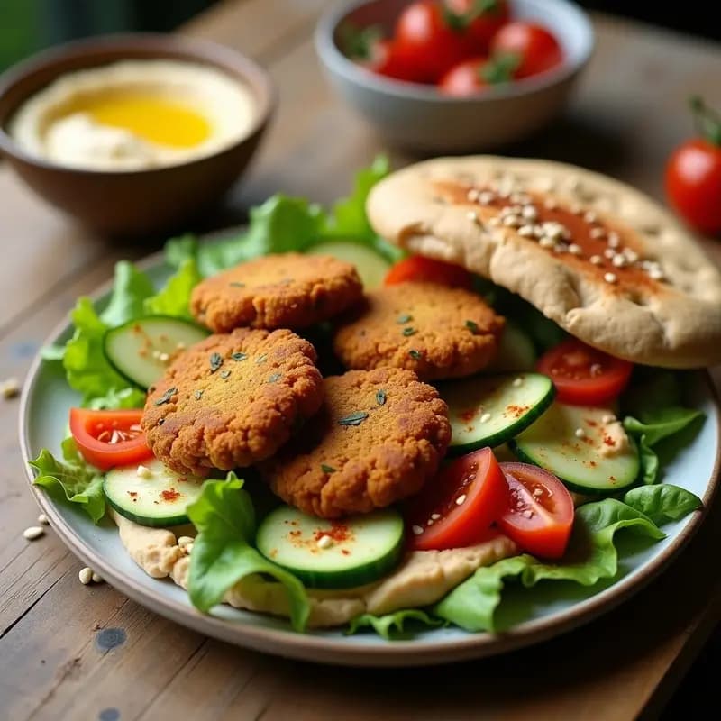 Falafel de Garbanzos con Hummus y Pan de Pita: Receta Vegana de Oriente Medio