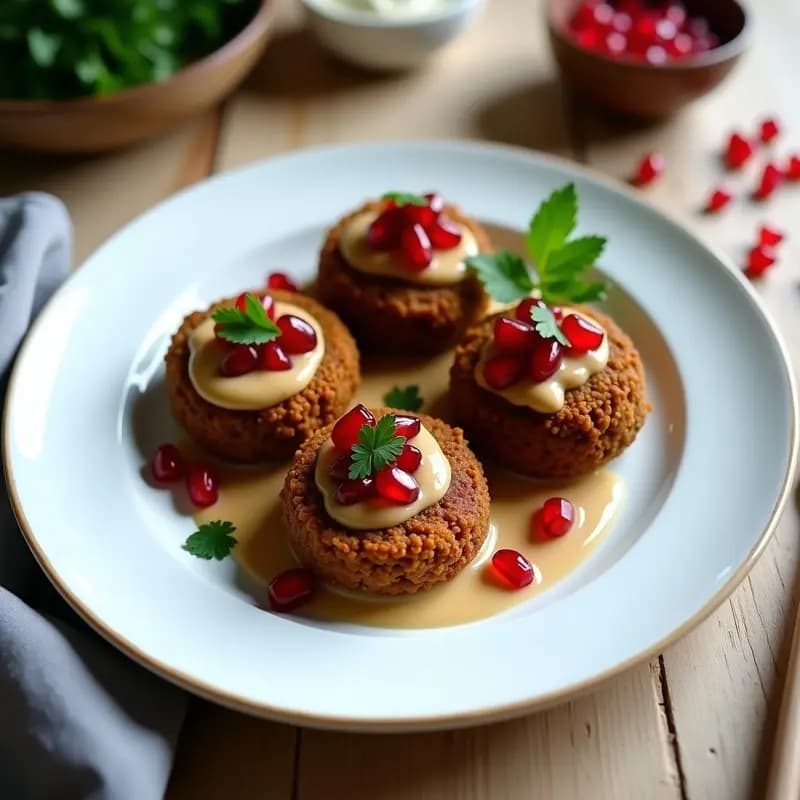 Falafel de Garbanzos Negros con Salsa de Granado: Receta Líbano Gourmet en Thermomix