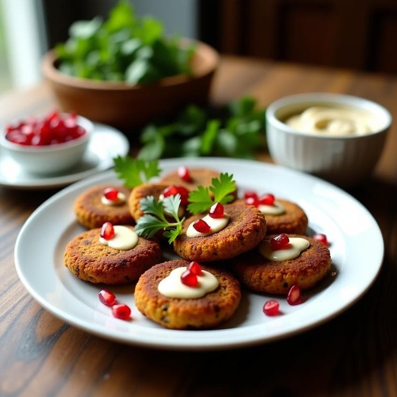 Falafel de Garbanzos Negros con Salsa de Tahini y Granada: Receta Libanesa en Airfryer