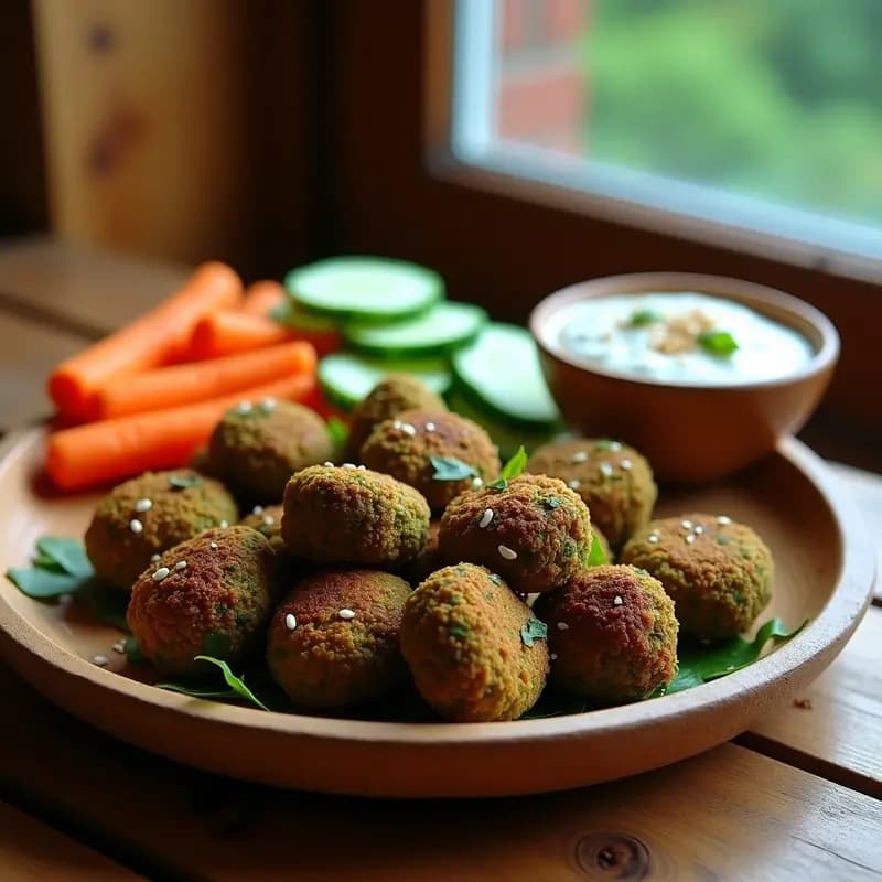 Falafel de Garbanzos Negros y Algas: Aperitivo libanés ultraproteico en airfryer