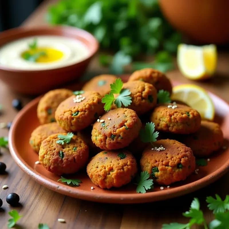 Falafel de Garbanzos Negros y Cilantro: Receta Egipcia Keto y Sin Harina en Airfryer