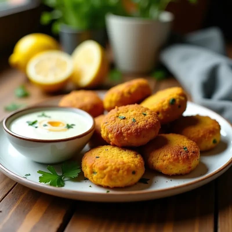 Falafel de Garbanzos Negros y Cúrcuma: Receta en Airfryer con Salsa de Yogur Vegano