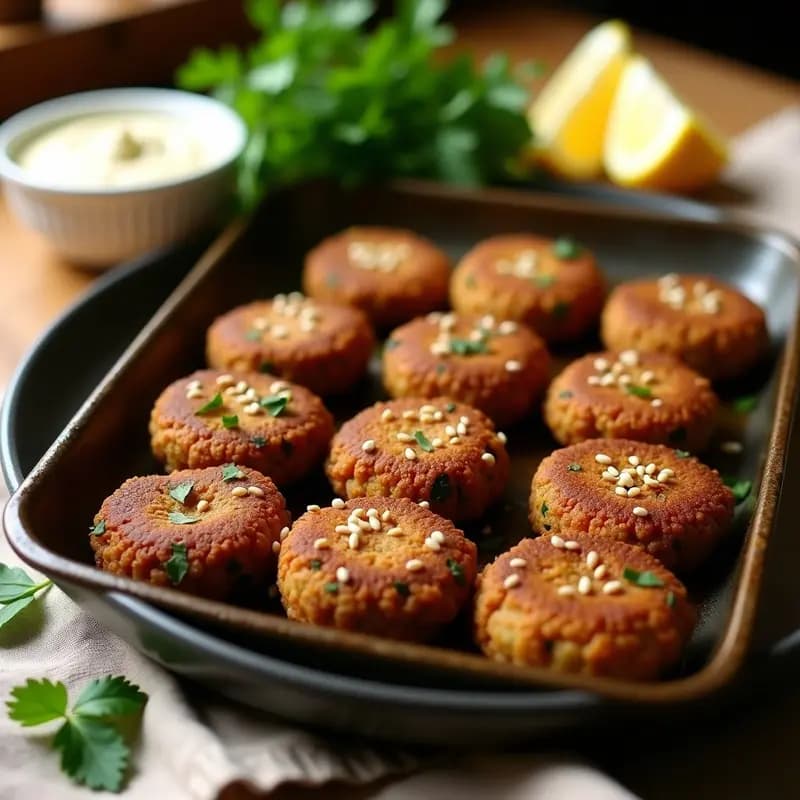 Falafel de Garbanzos Negros al Horno: Aperitivo Egipcio Crujiente y Sin Gluten