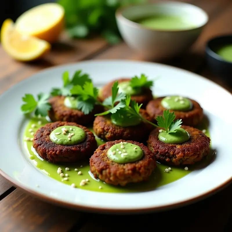 Falafel de Garbanzos Negros con Salsa de Cilantro y Limón: Receta Libanes en Airfryer