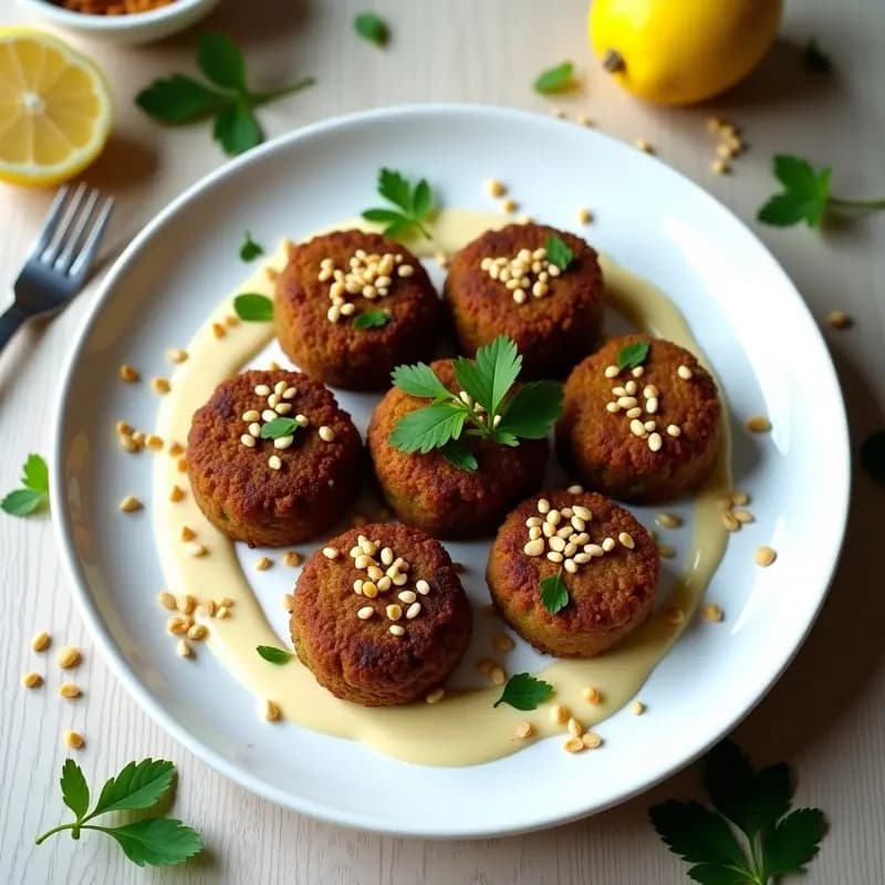 Falafel de Garbanzos Negros con Tahini de Limón: Receta Mediterránea Keto y Crujiente