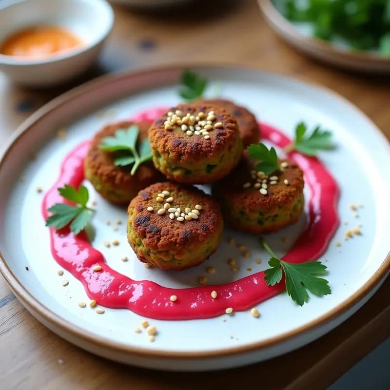 Falafel de Garbanzos Negros con Tahini de Remolacha: Receta de Oriente Medio en Airfryer