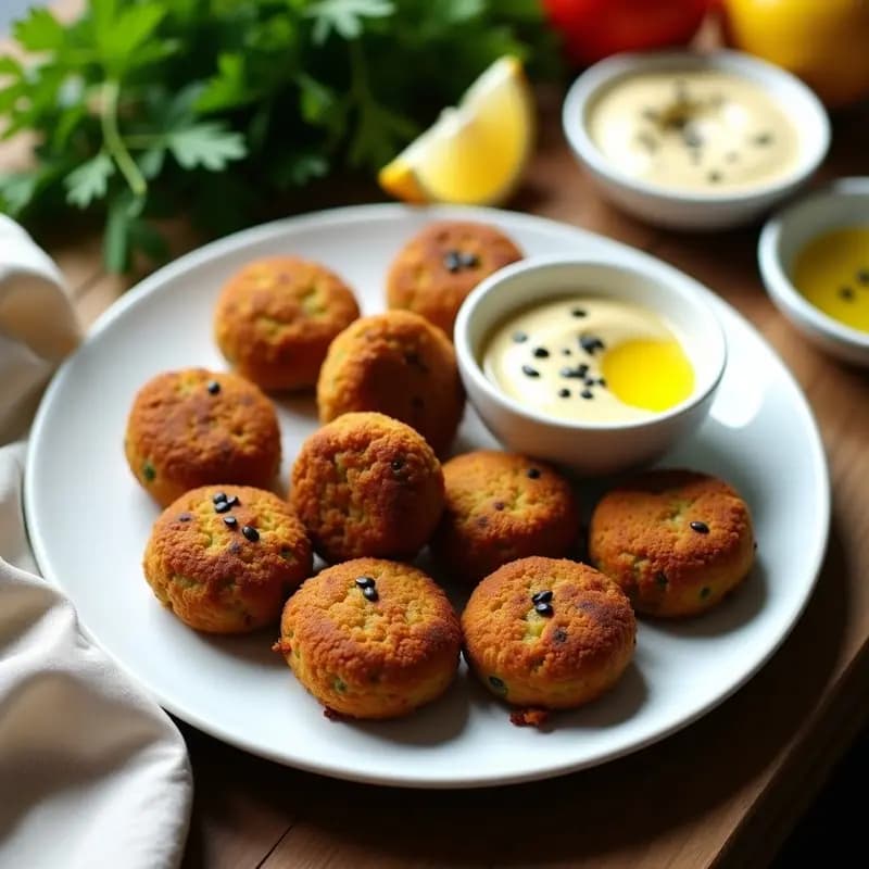 Falafel de Garbanzos Negros con Salsa de Tahini y Limón: Receta Egipcia en Thermomix