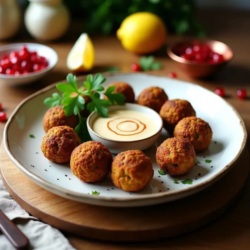 Falafel de Garbanzos Negros con Tahini y Granada: Receta Libanesas Crunchy y Vegana