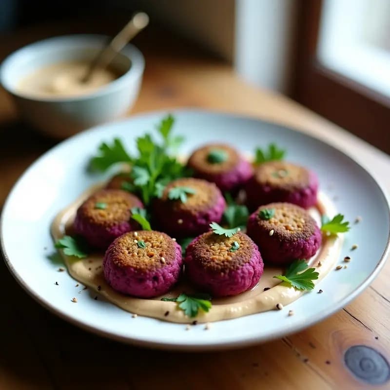Falafel de Garbanzos y Remolacha Morada: Receta Libanesas en Airfryer y Sin Harina