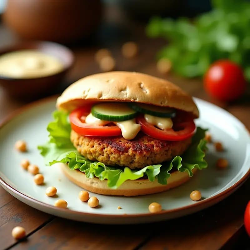 Falafel de Garbanzos con Salsa de Tahini: Receta Palestino en Hamburguesa Vegetariana