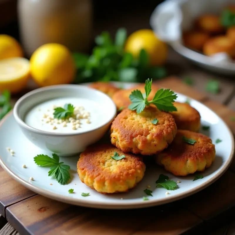 Falafel de Garbanzos con Salsa de Yogur de Soja y Hierbas Frescas: Receta en Airfryer