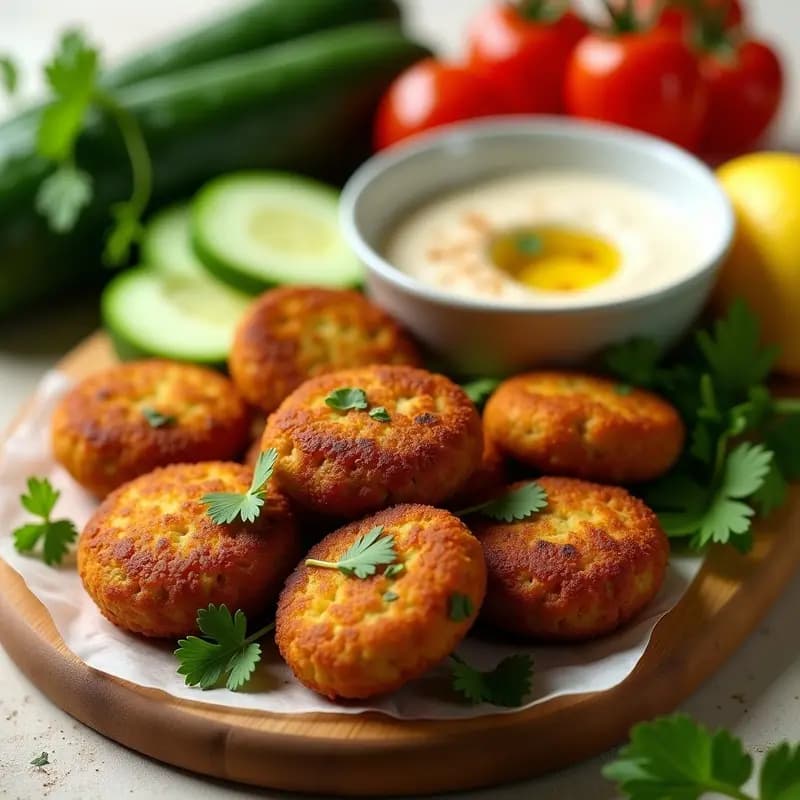 Falafel de Garbanzos y Hierbas con Salsa de Tahini: Receta Libanesas Crujientes en Airfryer