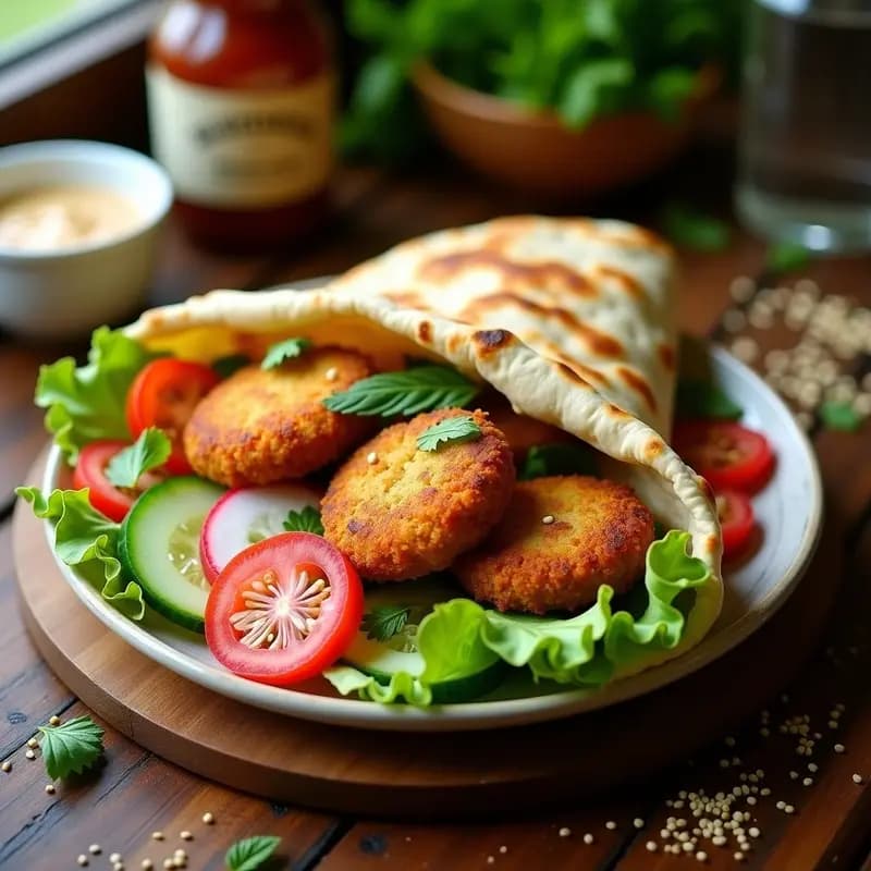 Falafel de Garbanzos con Tahini y Pan Árabe: Receta Libanes Vegana y Crujiente