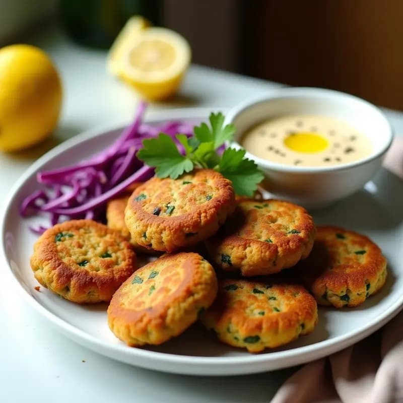 Falafel de Garbanzos con Tahini: Hamburguesas Árabes Crujientes y Veganas