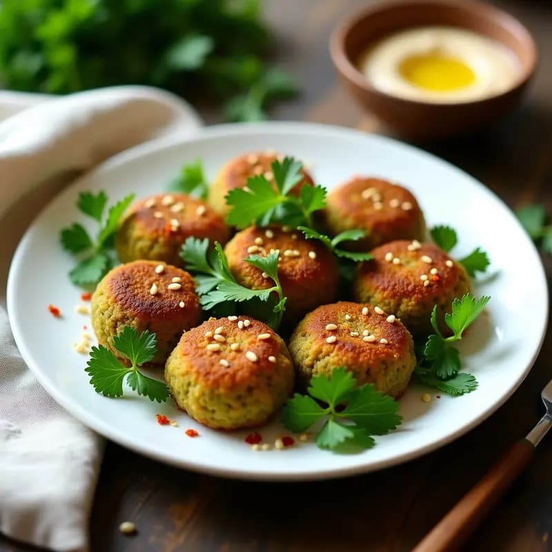 Falafel de Garbanzos Verdes: Croquetas Árabes Crudiveganas con Hierbas Frescas