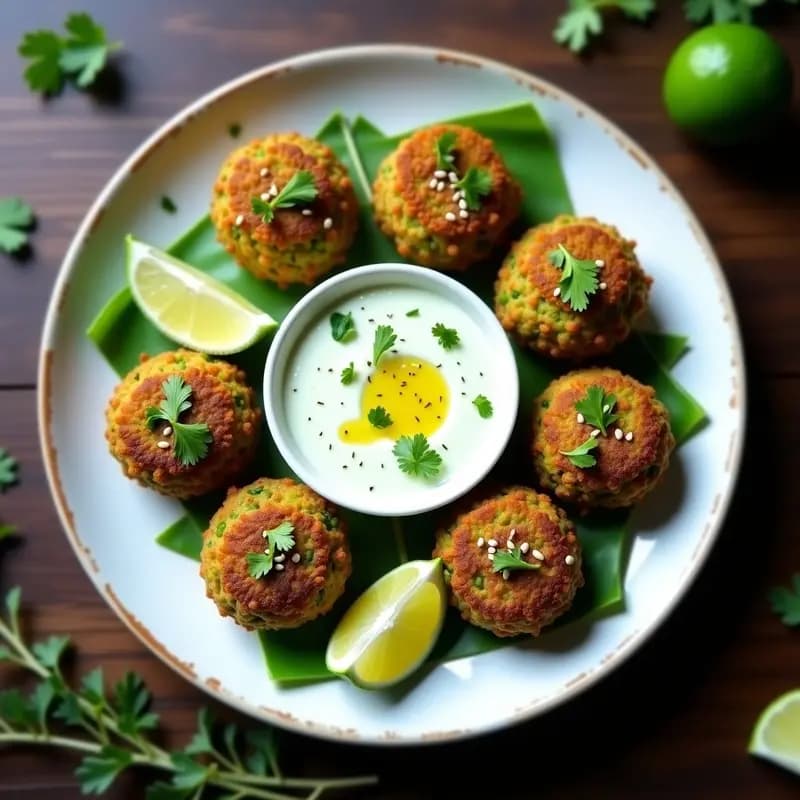Falafel de Garbanzos Verdes con Salsa de Ajo y Lima: Receta Egipcia Crudivegana