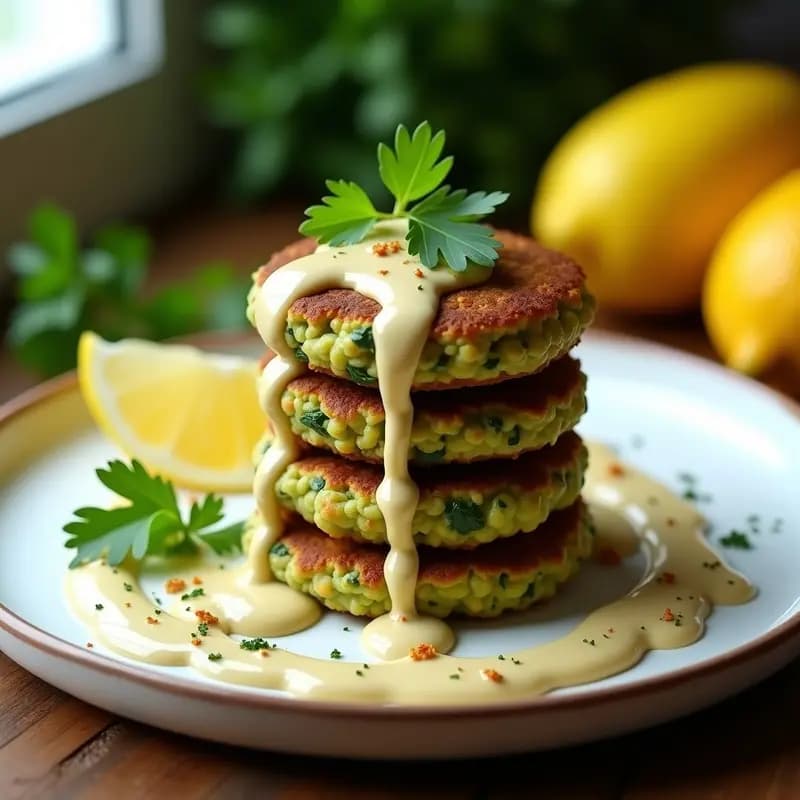 Falafel de GarbanzosVerdes con Tahini: Receta Cabeza de Serie en Airfryer y Vegana