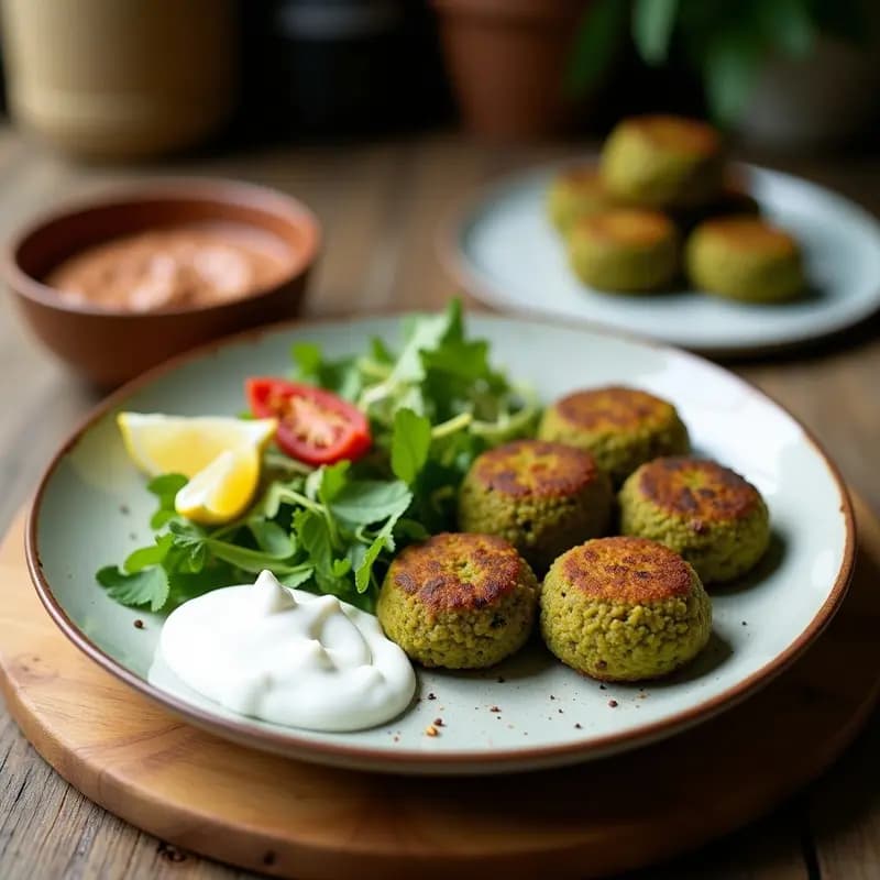 Falafel de Garbanzos Verdes con Salsa de Yogur de Coco: Receta Libanesas en Airfryer