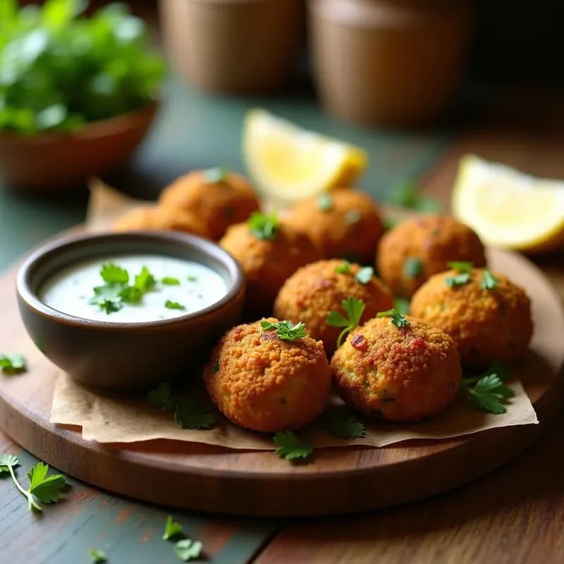 Falafel de Habas con Hierbas y Yogur de Soja: Receta Egipcia Sin Gluten en Airfryer