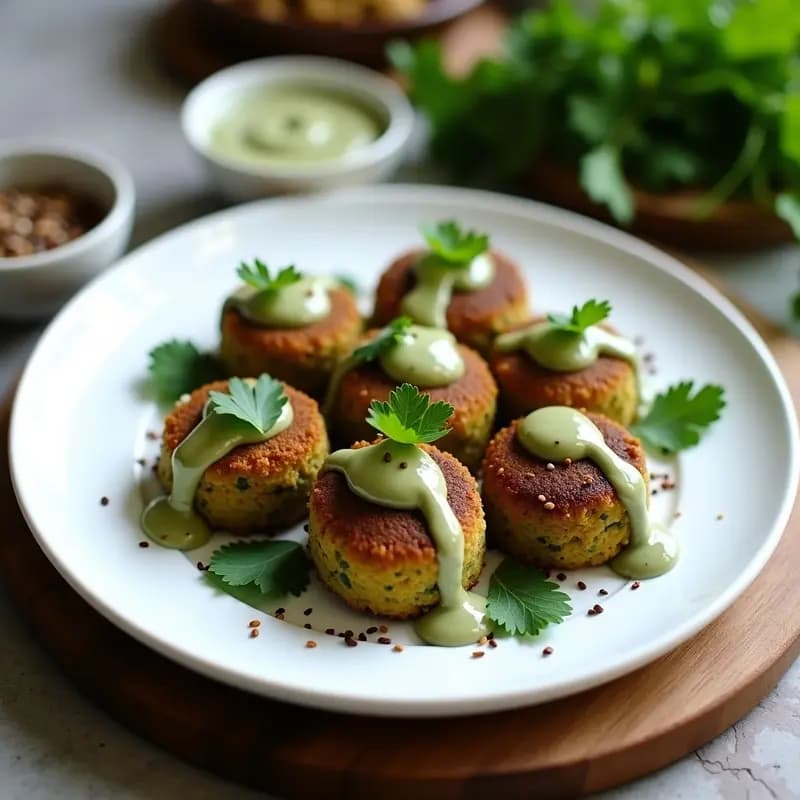 Falafel de Habas Verdes con Salsa de Ajo Negro: Receta Siria sin Harina en Airfryer